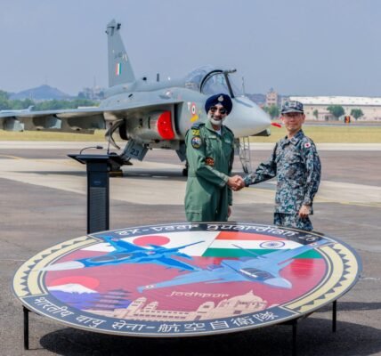 Air Force Chief Air Chief Marshal AP Singh and the Chief of the Japan Air Self-Defense Force flew in a Tejas fighter aircraft.