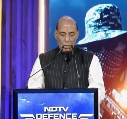 Defence Minister Rajnath Singh addressed a defence conference in New Delhi.