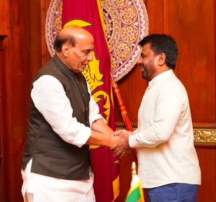 Defence Minister Rajnath Singh held a meeting with Sri Lankan President Anura Kumara Dissanayake in Colombo today.