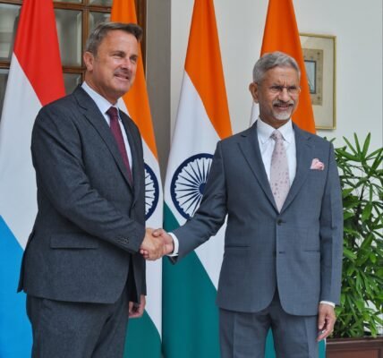 EAM Dr. S. Jaishankar held a bilateral meeting with Luxembourg Deputy Prime Minister Xavier Bettel.