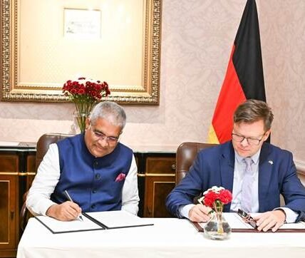 India and Germany signed a joint declaration on the conservation and wise use of wetlands of international importance.