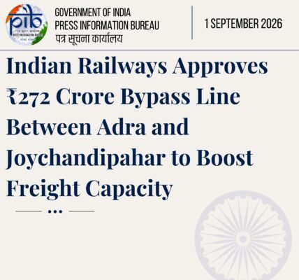 Indian Railways has approved a bypass line costing ₹272 crore to enhance freight transport capacity between Adra and Joychandipahar.