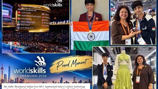 NIFT students achieved a remarkable feat by winning two silver medals and a Medallion of Excellence at WorldSkills Shanghai 2026.
