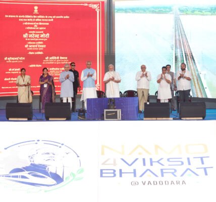 PM Modi inaugurated, laid the foundation stone for, and dedicated development projects worth ₹35,000 crore in Gujarat.