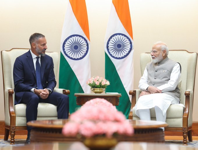 PM Modi met Prince Rahim Aga Khan V, the 50th Imam of the Ismaili community, in New Delhi.