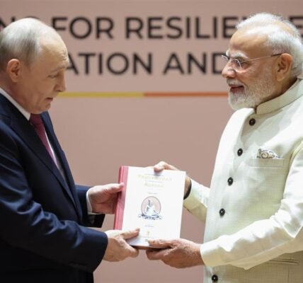 PM Modi met Russian President Vladimir Putin on the sidelines of the 18th BRICS Summit.