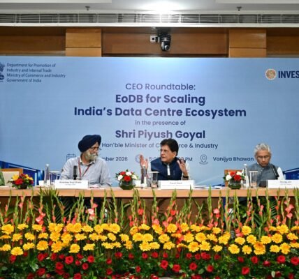 Piyush Goyal chaired a CEO roundtable on Ease of Doing Business to boost India data center ecosystem.