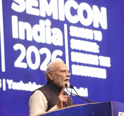 Prime Minister Narendra Modi inaugurated Semicon India 2026 today at the Yashobhoomi complex in New Delhi.