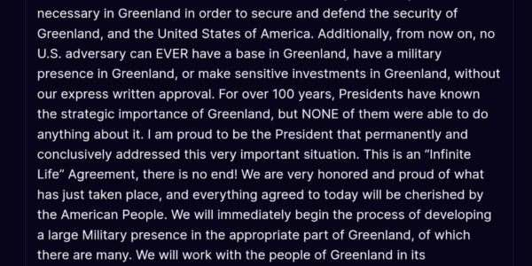 US has reached an agreement with Denmark