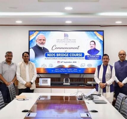 Union Education Minister Pralhad Joshi launched a six-month certificate (bridge) course in primary teacher education.