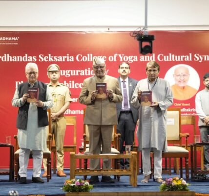 Vice President C.P. Radhakrishnan addressed the platinum jubilee celebrations of Gordhandas Seksaria College of Yoga and Cultural Synthesis.