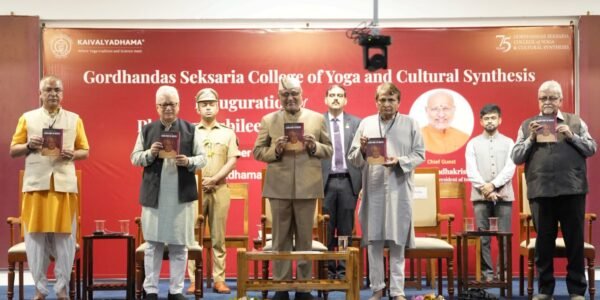 Vice President C.P. Radhakrishnan addressed the platinum jubilee celebrations of Gordhandas Seksaria College of Yoga and Cultural Synthesis.