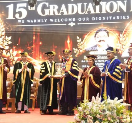 Vice President C.P. Radhakrishnan attended the 15th Graduation Day ceremony of the Sree Uthradom Thirunal Academy of Medical Sciences in Thiruvananthapuram.