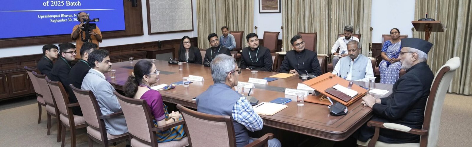 Vice President C.P. Radhakrishnan interacted with probationers of the Indian Defence Estates Service (2025 batch) today.
