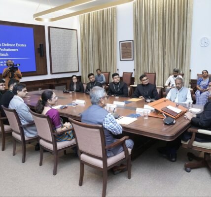 Vice President C.P. Radhakrishnan interacted with probationers of the Indian Defence Estates Service (2025 batch) today.