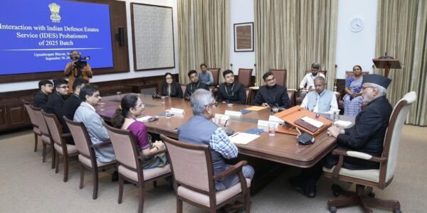 Vice President C.P. Radhakrishnan interacted with probationers of the Indian Defence Estates Service (2025 batch) today.