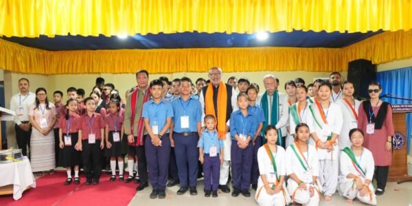 Vice President C.P. Radhakrishnan visited the Donyi-Polo Mission School for differently-abled children in Itanagar.
