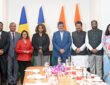 Vice President CP Radhakrishnan met a parliamentary delegation led by the Speaker of the National Assembly of Seychelles, Roger Mancienne, at the Parliament House.