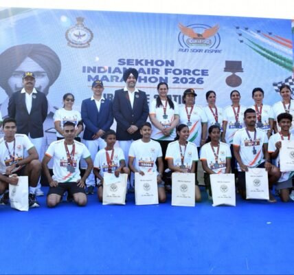 Air Force organized the Sekhon Indian Air Force Marathon in several cities today
