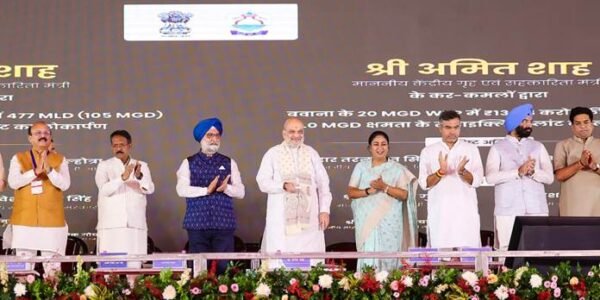 Amit Shah inaugurated and laid the foundation stones for projects worth over ₹8,941 crore related to the rejuvenation of the Yamuna River in Delhi.