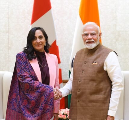 Canadian Foreign Minister Anita Anand met Prime Minister Narendra Modi today.