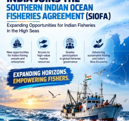 Central Government has approved India entry into the Southern Indian Ocean Fisheries Agreement (SIOFA)