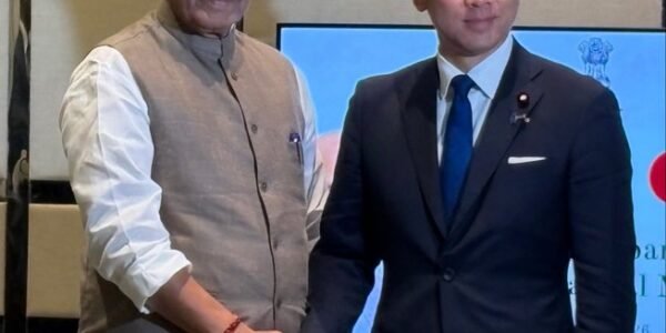 Defence Minister Rajnath Singh met with Japanese Defence Minister Shinjiro Koizumi in the Philippines.