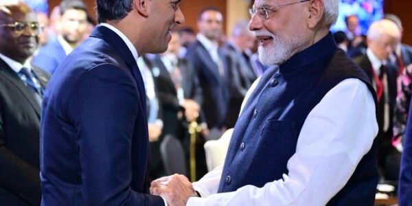 Former British PM Rishi Sunak met PM Narendra Modi in New Delhi.