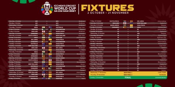 ICC announces schedule for next year Cricket World Cup.