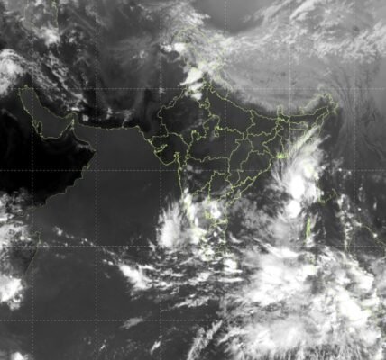 IMD expressed the possibility that a low-pressure area formed in the Bay of Bengal could intensify into a cyclonic storm by Monday morning.