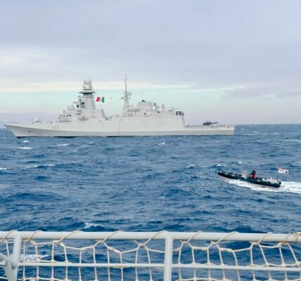 INS Trishul arrived at the Italian city of Civitavecchia.