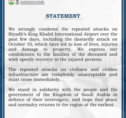 India condemned the attacks on Riyadh airport and expressed concern over the loss of life and damage to property.