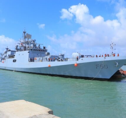 Indian Naval Ship Tarkash arrived at Mombasa, Kenya, on a goodwill visit