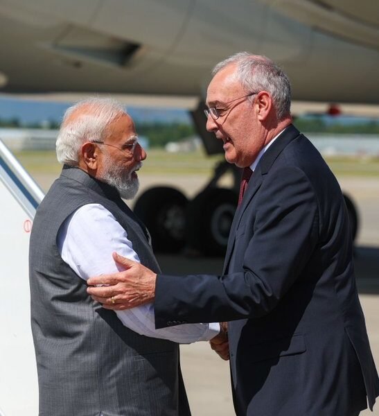 Modi and Swiss President Guy Parmelin
