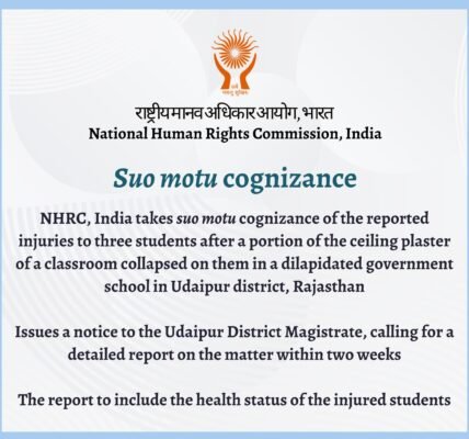 NHRC has taken suo motu cognizance of an incident in Rajasthan