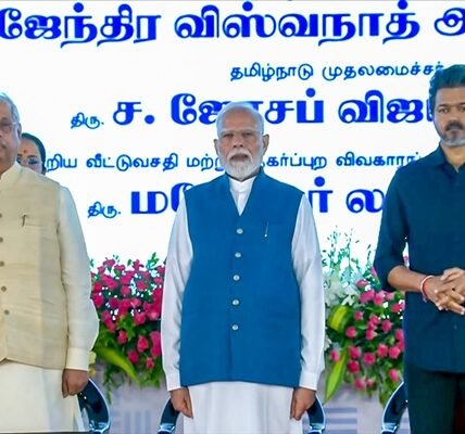 Prime Minister Modi inaugurated and laid the foundation stone for development projects worth over ₹13,000 crore in Chennai.