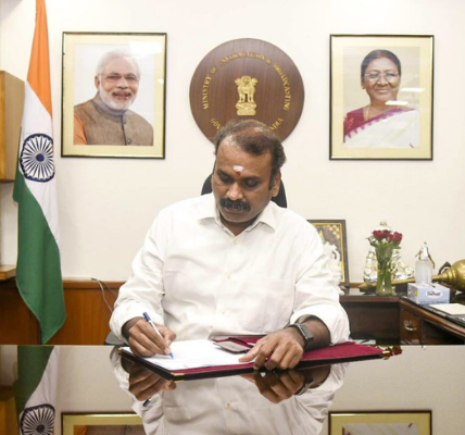 Union Minister L. Murugan resigned from the Council of Ministers and Rajya Sabha membership.