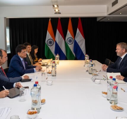 Union Minister Piyush Goyal held high-level meetings in the Netherlands to strengthen bilateral trade and investment relations.