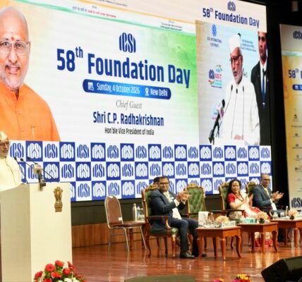 Vice President C.P. Radhakrishnan addressed the 58th Foundation Day of ICSI at Bharat Mandapam.