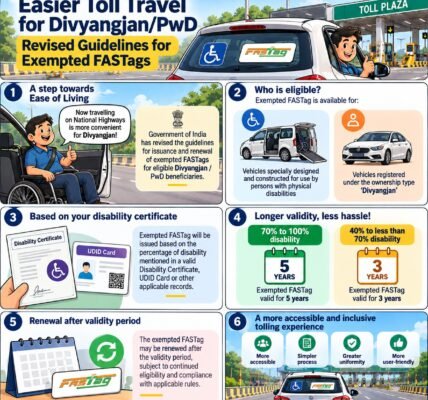 government has amended the guidelines for issuing concessional FASTags for persons with disabilities and their vehicles